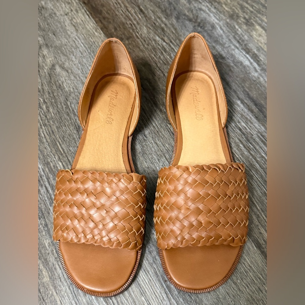 Madewell Kinsley d’Orsay Flat in Woven Leather Sandals size 9.5 Women’s
